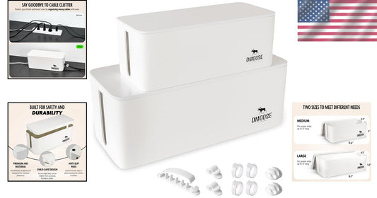 Compact Cord Organizer - 2-Piece Adjustable Cable Management for Desk & Floor