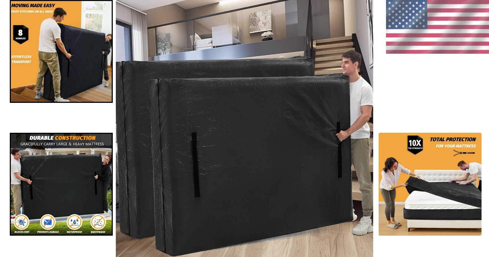 Extra Thick Waterproof Mattress Cover with Double Zippers - Full Size Protection