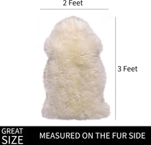 Load image into Gallery viewer, Luxury 100% Natural Lambskin Fur Rug - 2' x 3' Fluffy Creamy White Area Rug