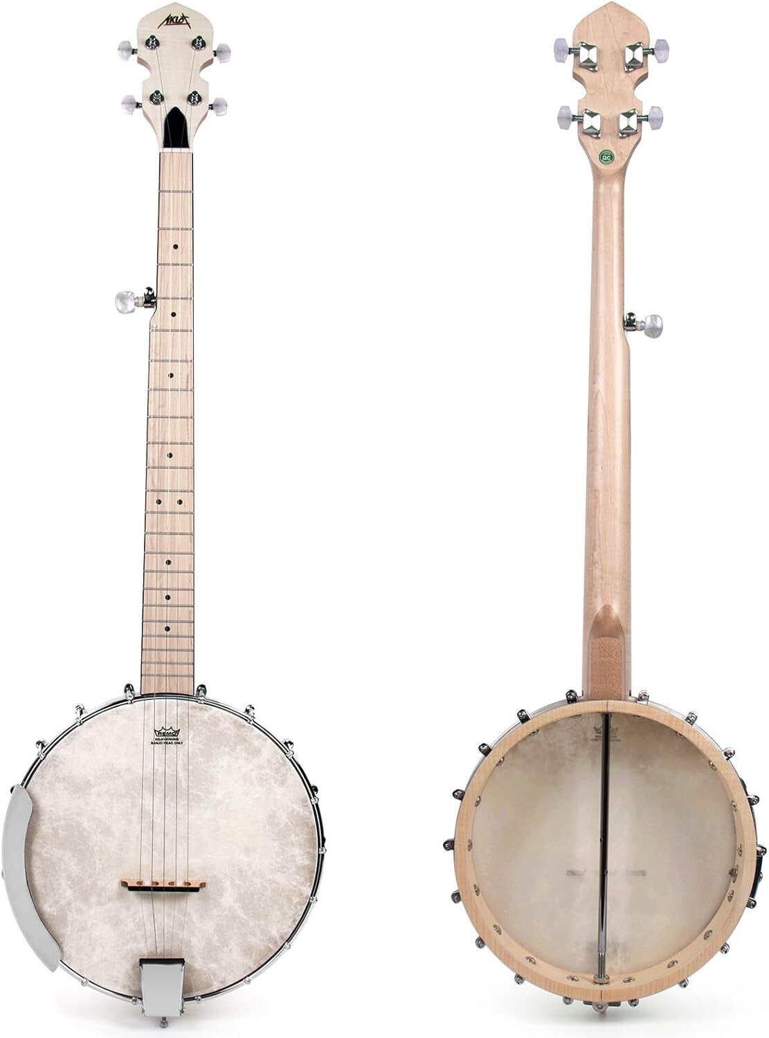 Full-Size 5-String Maple Banjo Kit with Remo Head & Accessories for All Levels