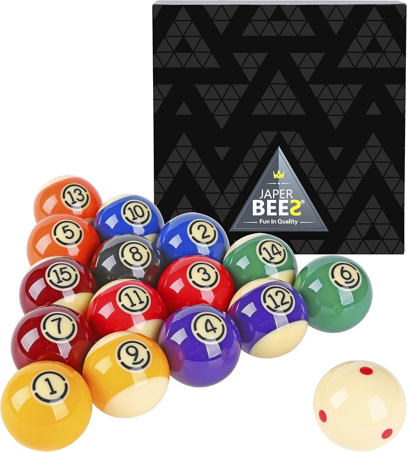 Tournament Grade Billiard Balls Set - 16 Poly-Resin Pool Balls for Professionals