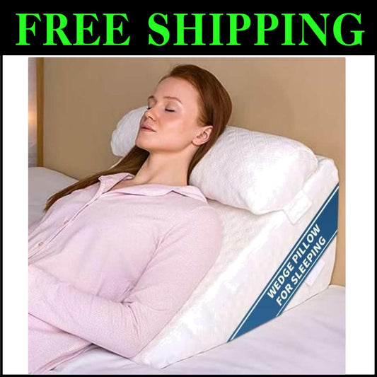 Breathable Large Wedge Pillow with Adjustable Head Support - Smart Recovery Aid