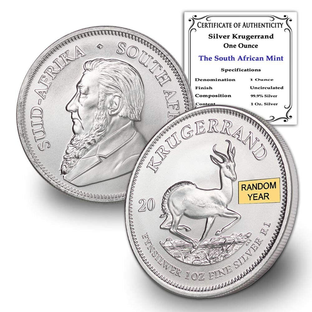 Elegant 1 oz South African Silver Krugerrand Coin - Proof with High Reflectivity