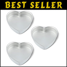 Load image into Gallery viewer, Quality Heart Cake Pan Set of 3 - 8 Inch Molds for Celebrations and Gifts