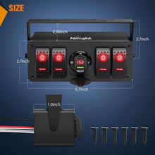 Load image into Gallery viewer, Rocker Switch Box with 4 Gang Control, USB Charger &amp; Adjustable Mount Bracket