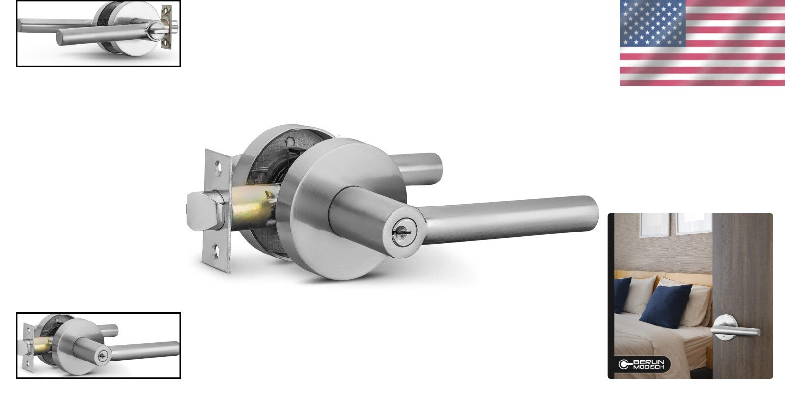 Elevate Your Space with Brushed Nickel Reversible Entry Lever Door Handle Set