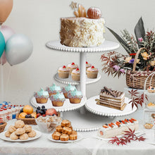 Load image into Gallery viewer, Elegant White Beaded Cupcake Towers for Weddings &amp; Parties - Holds 74+ Treats