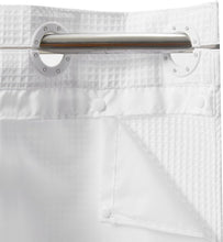 Load image into Gallery viewer, Elegant White Waffle Weave Shower Curtain Set - Machine Washable &amp; No Hooks