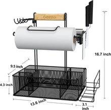 Load image into Gallery viewer, Versatile BBQ Caddy with Magnetic Tool Holder &amp; Paper Towel Rack for Grilling