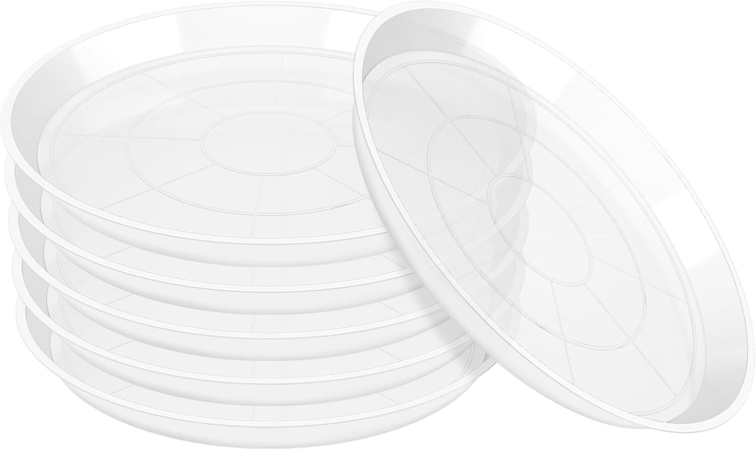Eco-Friendly 18-Inch Plant Saucers - Pack of 6 Drip Trays for Indoor/Outdoor Use