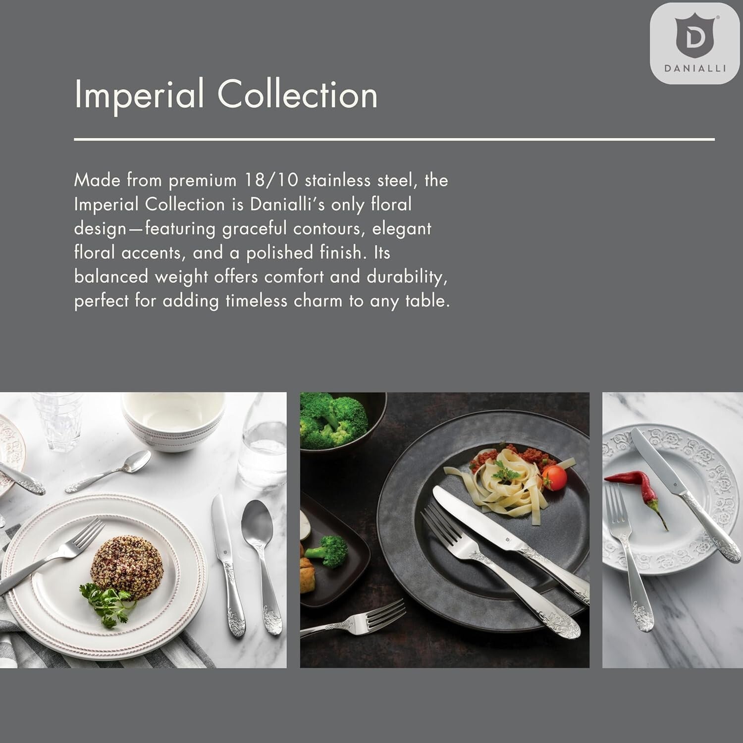 Elegant Floral 18/10 Stainless Steel Flatware Set - 40-Piece Dining Collection