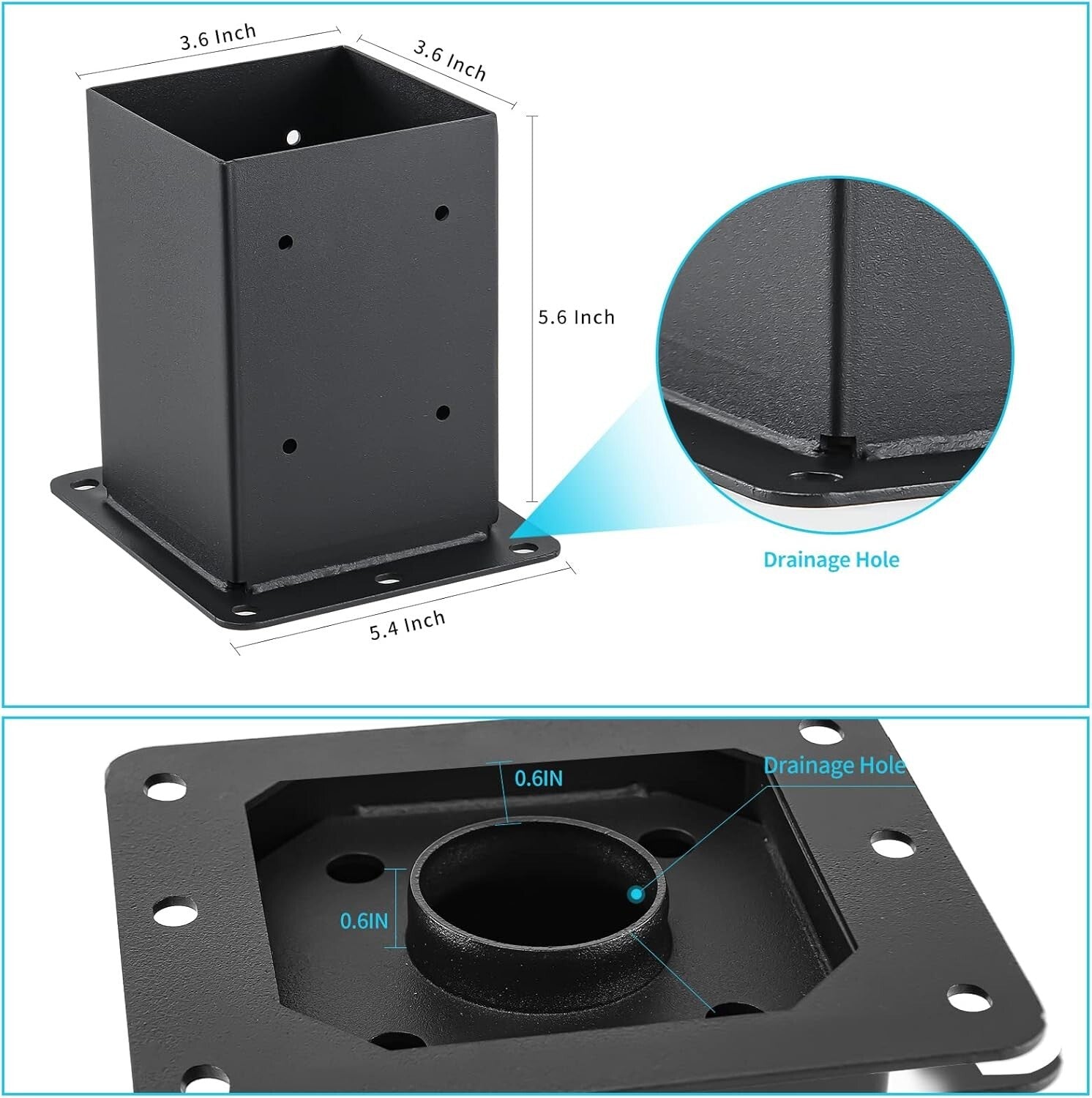 Versatile 4x4 Post Base Brackets - Complete Kit with Fixing Hardware Included
