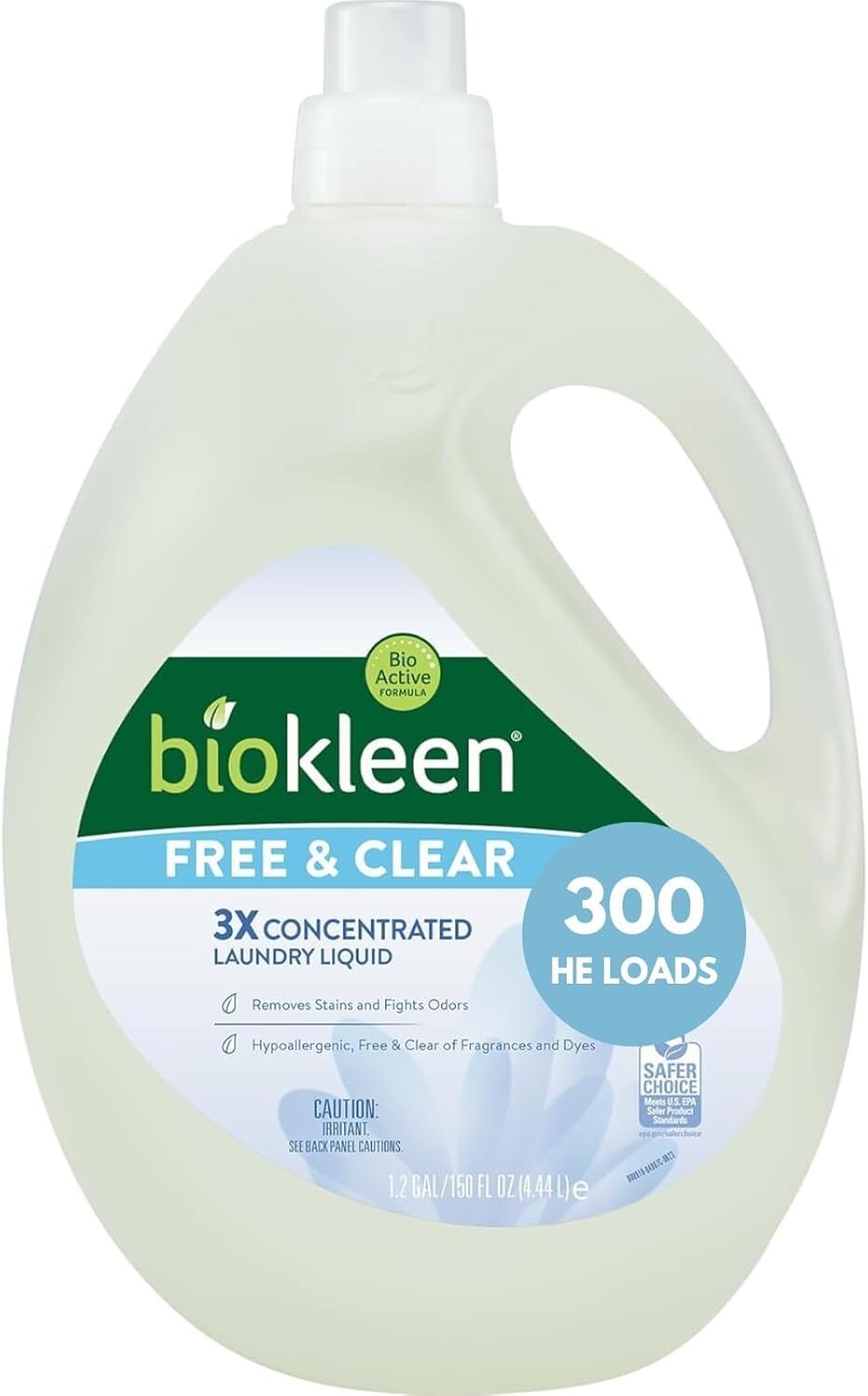 Free & Clear Hypoallergenic Plant-Based Laundry Detergent - 300 Loads, Unscented