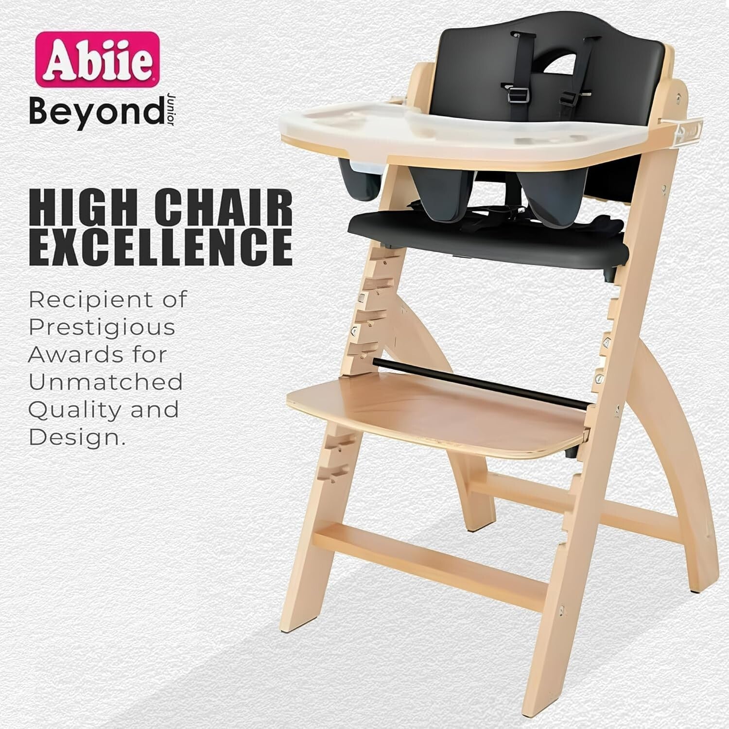 Portable Wooden High Chair for Kids - Easily Transforms from High Chair to Chair