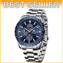Load image into Gallery viewer, Premium Waterproof Quartz Watch for Men - Stylish Leather &amp; Luminescent Details