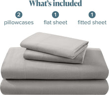 Load image into Gallery viewer, Luxuriously Soft 100% Cotton Flannel Queen Sheet Set - Deep Pocket Light Grey