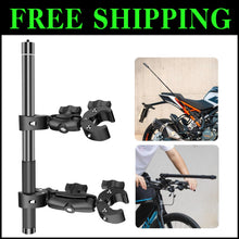 Load image into Gallery viewer, Motorcycle Handlebar Double Clamp Mount with 67" Selfie Stick for Action Cameras