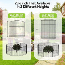 Load image into Gallery viewer, Elegant Decorative Metal Garden Fence with 12 Panels &amp; Gate, 23.6ft L x 30in H