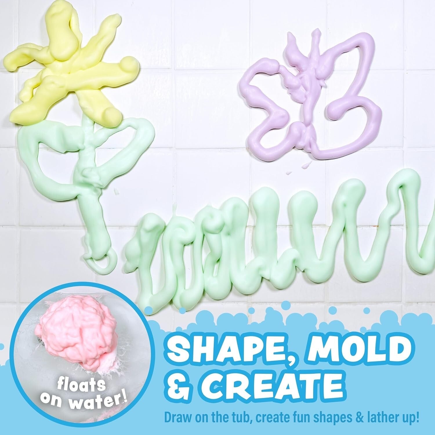 Ultimate 6-Pack Fluffy Foam Soap for Kids | Shape, Mold & Clean with Fun Colors
