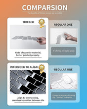 Load image into Gallery viewer, Waterproof Subway Tile Peel and Stick Backsplash for Kitchen and Bath, 10 Tiles