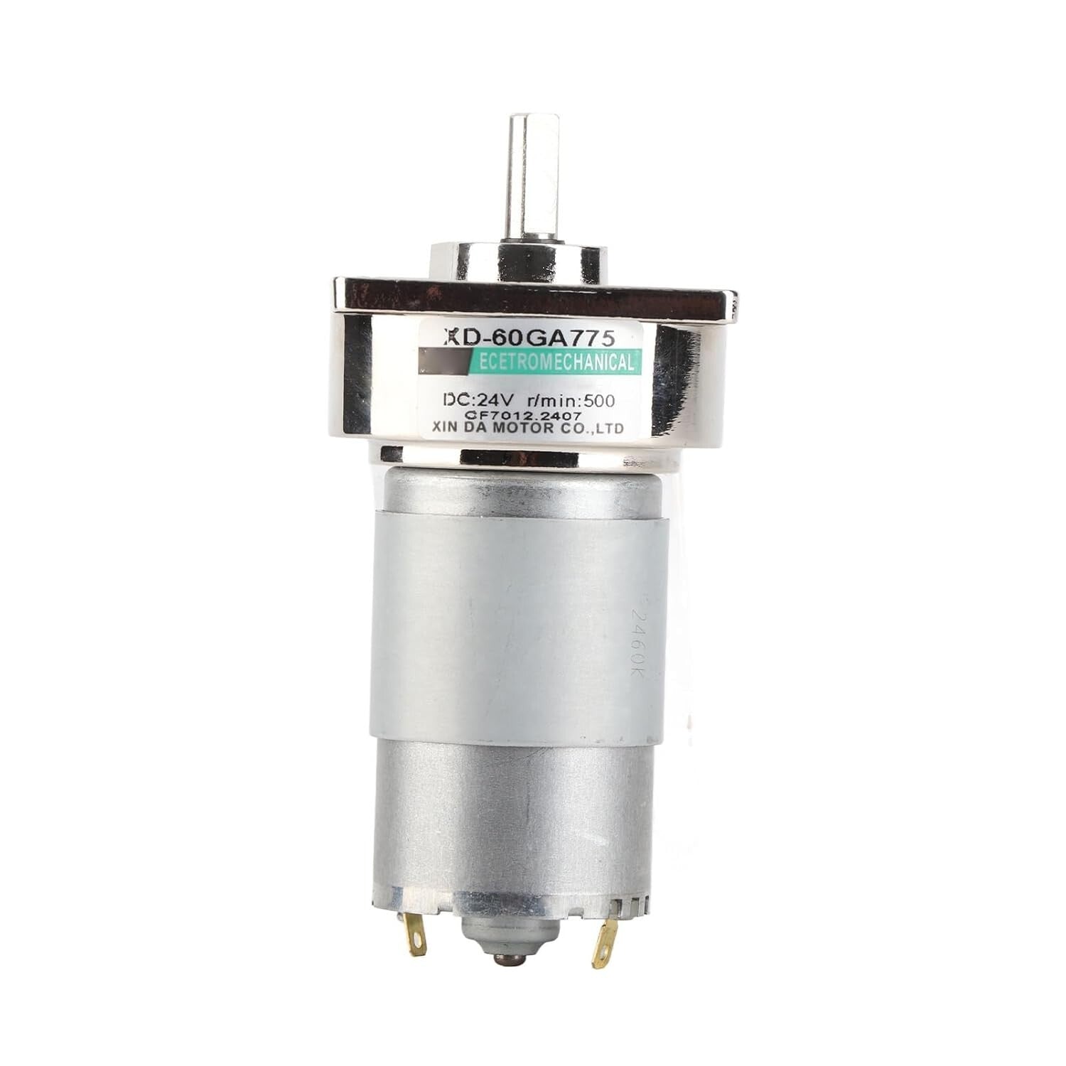 Durable Metal 24V DC Gear Motor 35W – Adjustable Speed and Direction, 500 RPM