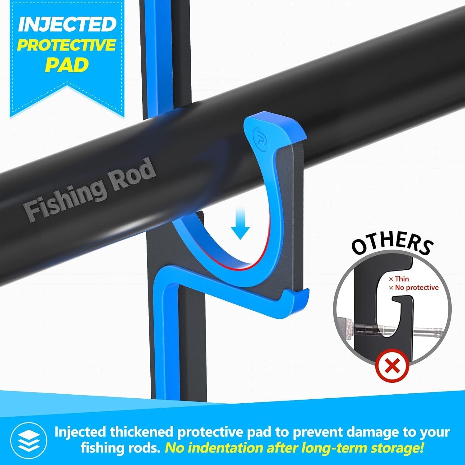 Innovative Wall or Ceiling Mounted Fishing Rod Rack - Holds 20 Rods Efficiently