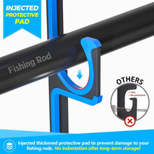 Load image into Gallery viewer, Innovative Wall or Ceiling Mounted Fishing Rod Rack - Holds 20 Rods Efficiently