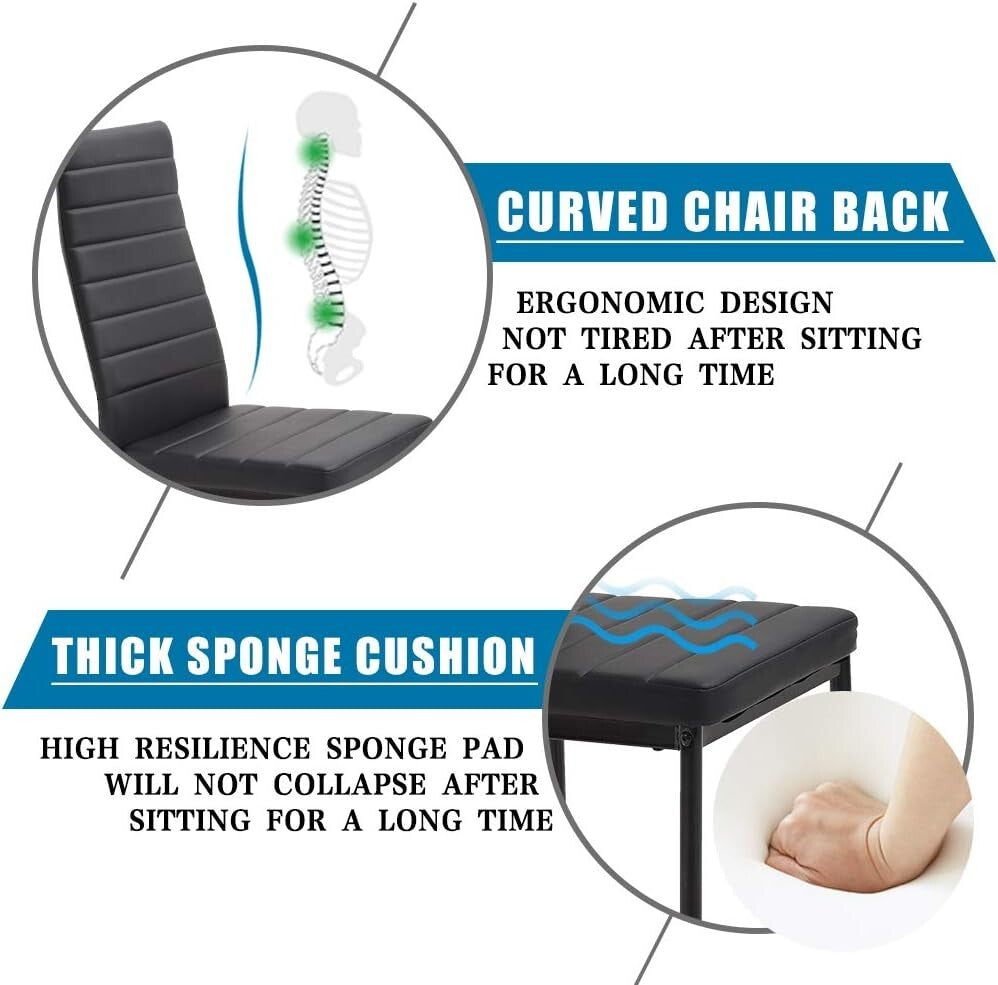 Elegant Dining Room Table Set with 4 Faux Leather Chairs for Small Spaces