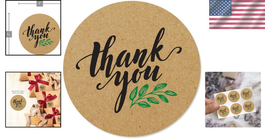 10000 Kraft Thank You Stickers - Elegant 1 Inch Round Labels for Your Business
