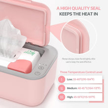 Load image into Gallery viewer, Large Capacity Baby Wipe Warmer &amp; Dispenser with 3 Heat Modes in Pink