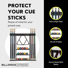 Load image into Gallery viewer, Sleek Wall-Mount Cue Rack with Enhanced Protection &amp; Chic Design for Men Caves