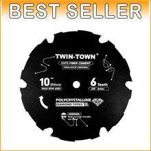 Load image into Gallery viewer, 10-Inch Polycrystalline Diamond Tipped Blade - Ideal for Fiber Cement Cutting