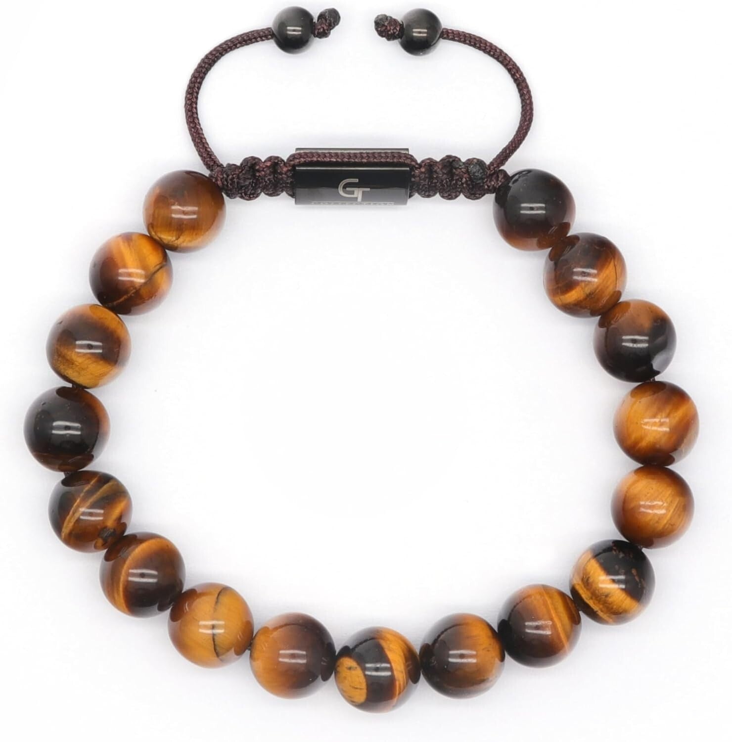 Handcrafted Tiger Eye Beaded Bracelet for Men - Adjustable Fashion Accessory