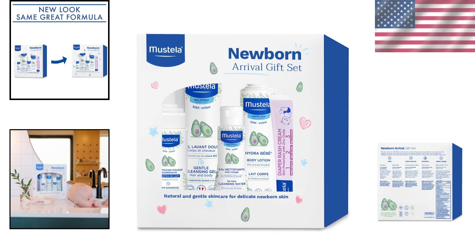 Luxurious Newborn Arrival Gift Set - 5 Plant-Based Bath & Skincare Essentials