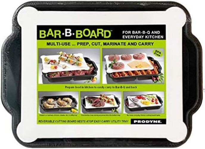 Dishwasher Safe BBQ Prep Cutting Board with Tray - Versatile & Lightweight