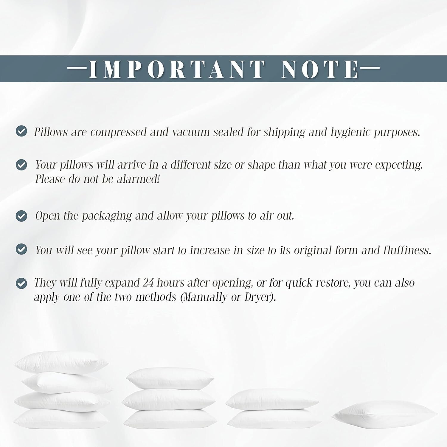 Ultimate Comfort 6-Pack Square 18x18 Pillow Inserts - Hypoallergenic & Durable