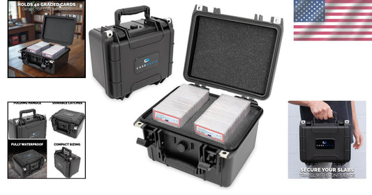 Crushproof Card Storage Box with Dividers for 40 BGS PSA Slabs & 150 Top Loaders