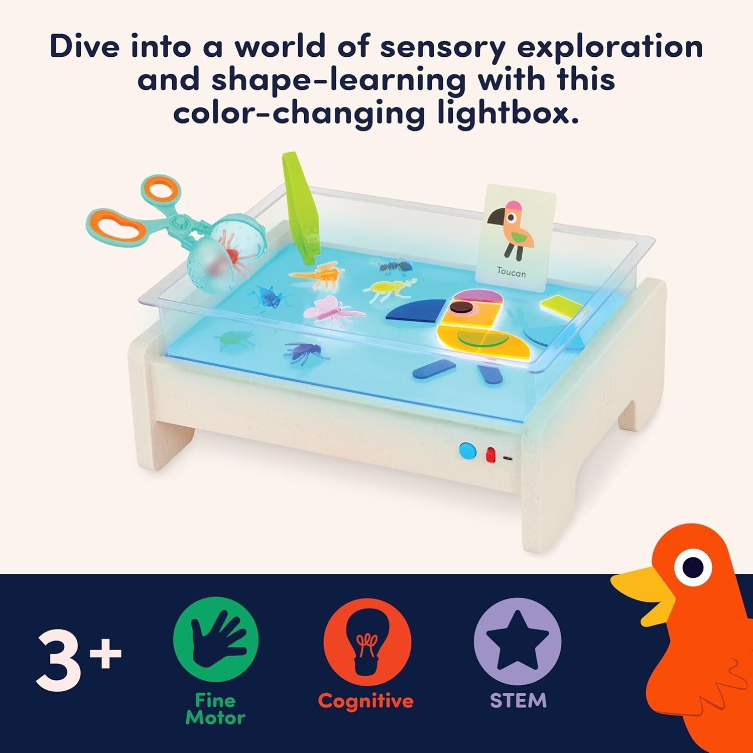 Bright Explorer Light-Up Board – Interactive 79-Piece Geometry & Sensory Set