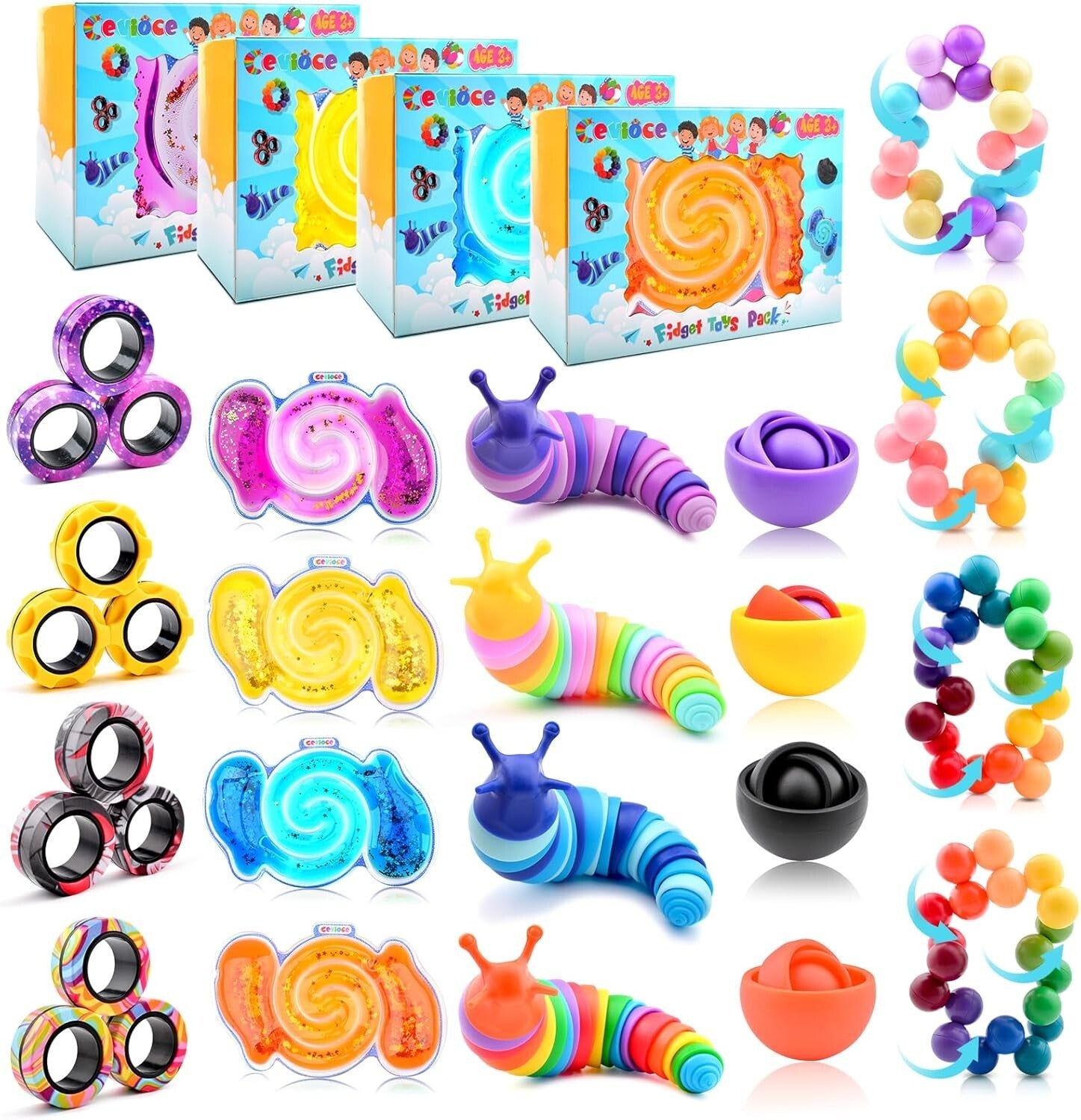 Ultimate 20pc Fidget Toy Bundle for Kids & Teens - Perfect Stress Relief Gifts