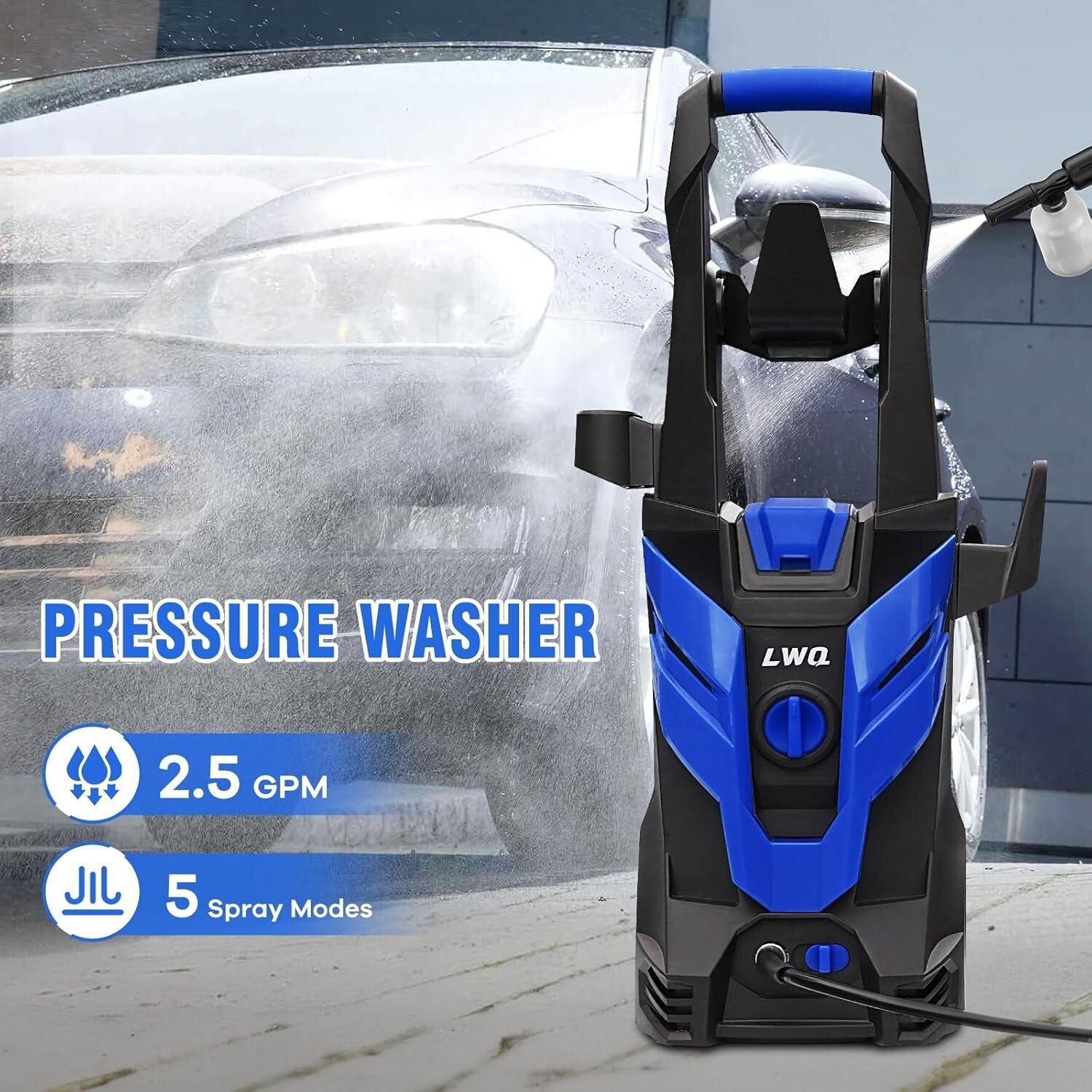 Multi-Functional Electric Pressure Washer - Ideal for Driveways, Cars & Patios