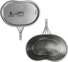 Load image into Gallery viewer, Durable Black Stainless Steel Canteen with Nesting Cup - Lightweight Cooking Set