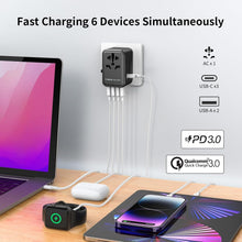 Load image into Gallery viewer, Multi-Port Worldwide Travel Adapter for Smartphones, Laptops and More – 70W GaN