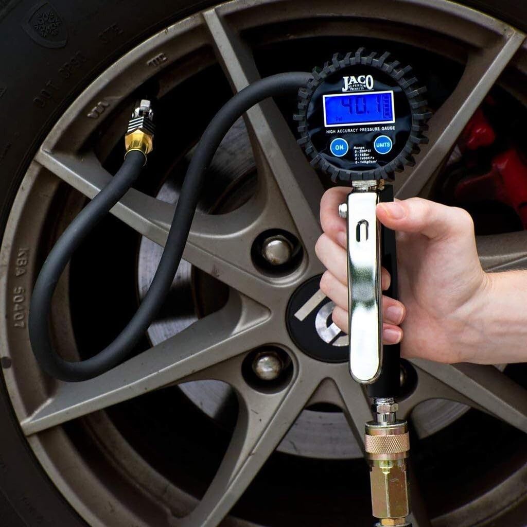 Portable JACO FlowPro 2.0 Tire Inflator with 360° Swivel Gauge - 200 PSI Power