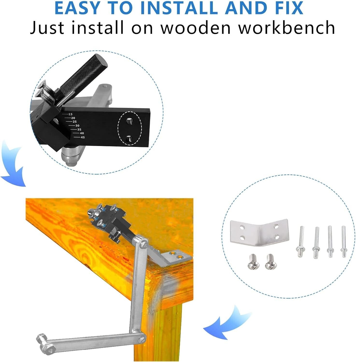 Adjustable 15°-45° Lawn Mower Blade Sharpener - Ergonomic Tool for Professionals