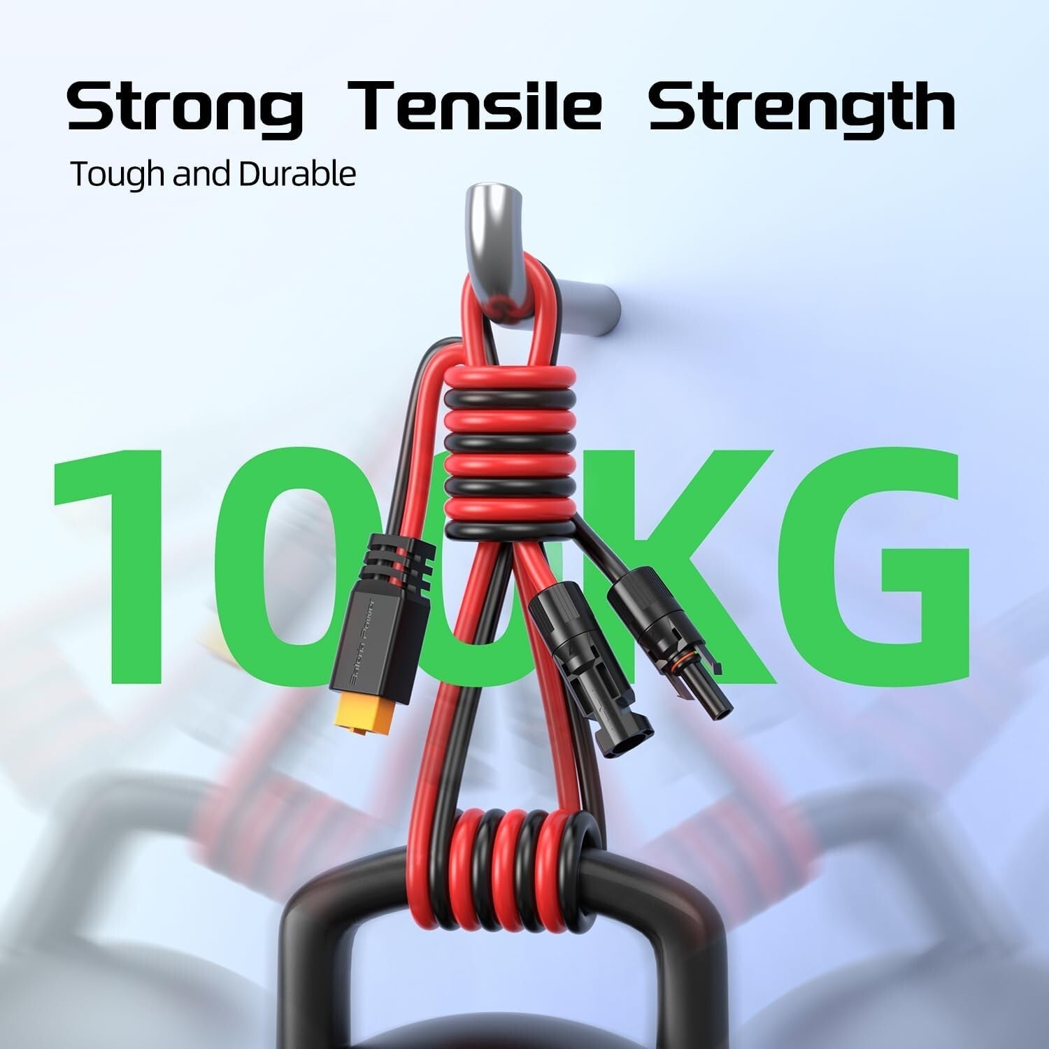 Durable Solar Connector to XT60 Charging Cable - 25Ft, Weather-Resistant Design