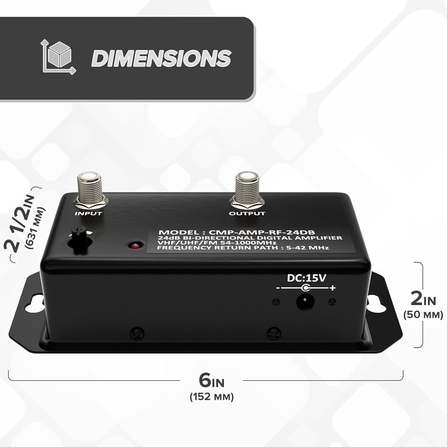 1000 MHz Signal Booster - Heavy Duty Antenna Amplifier for Crystal Clear TV