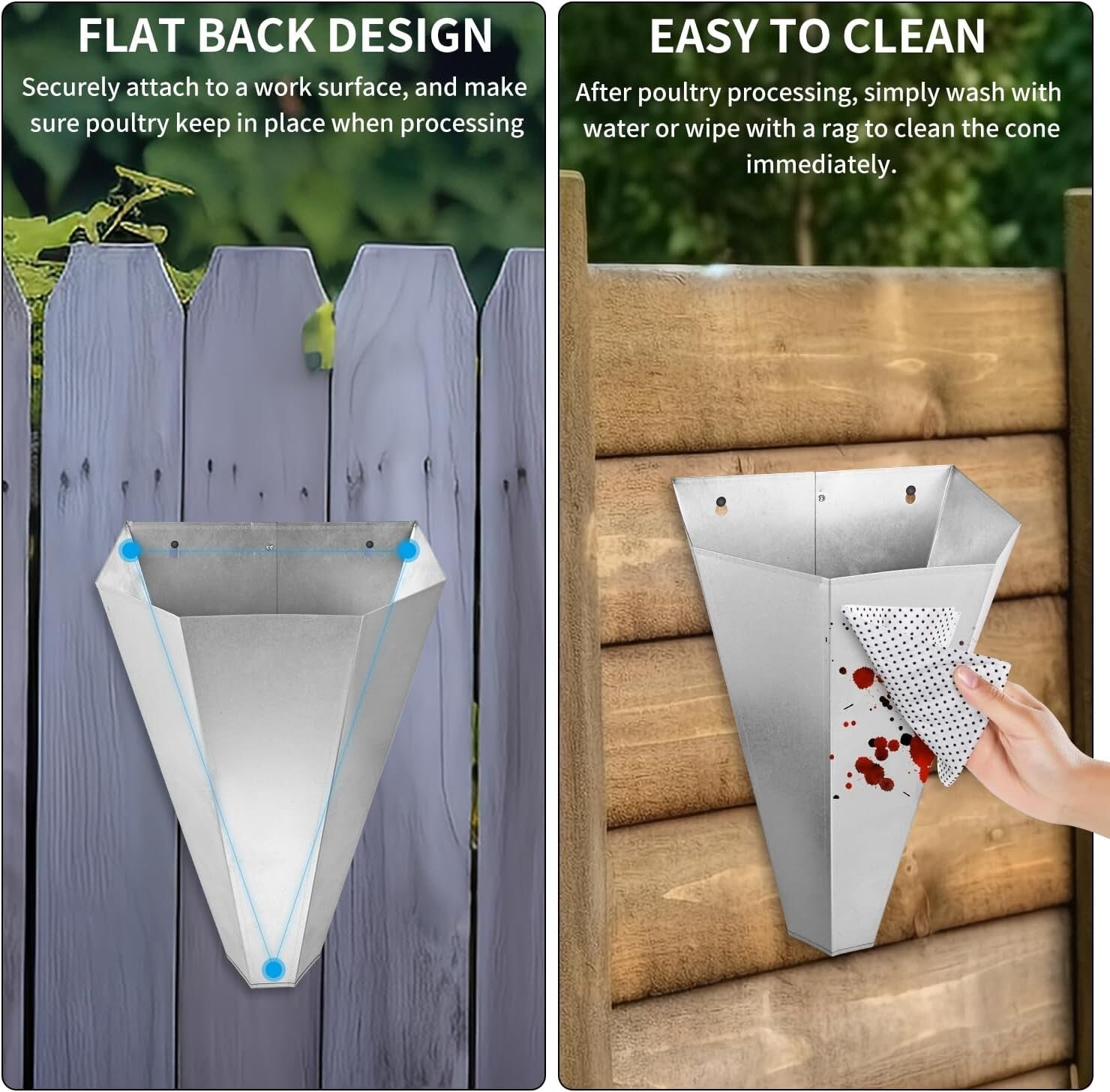 Easy-to-Clean Poultry Restraining Cone for Chickens and Turkeys Up to 8 lbs