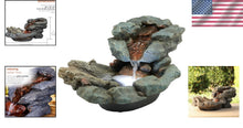 Load image into Gallery viewer, Relaxing 20" River Rock Tabletop Fountain with LED Lights for Outdoor Ambiance