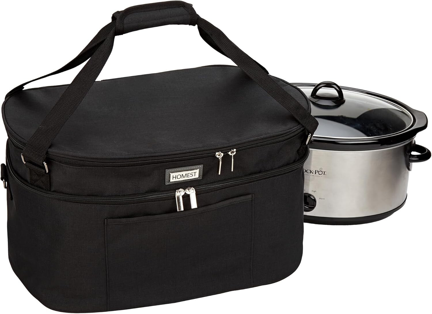 Durable 6-8 Quart Slow Cooker Holder with Adjustable Strap and Easy Wipe Liner