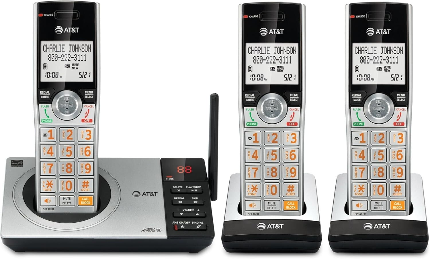Deluxe DECT 6.0 Cordless Phone System with Digital Answering & Intercom Feature